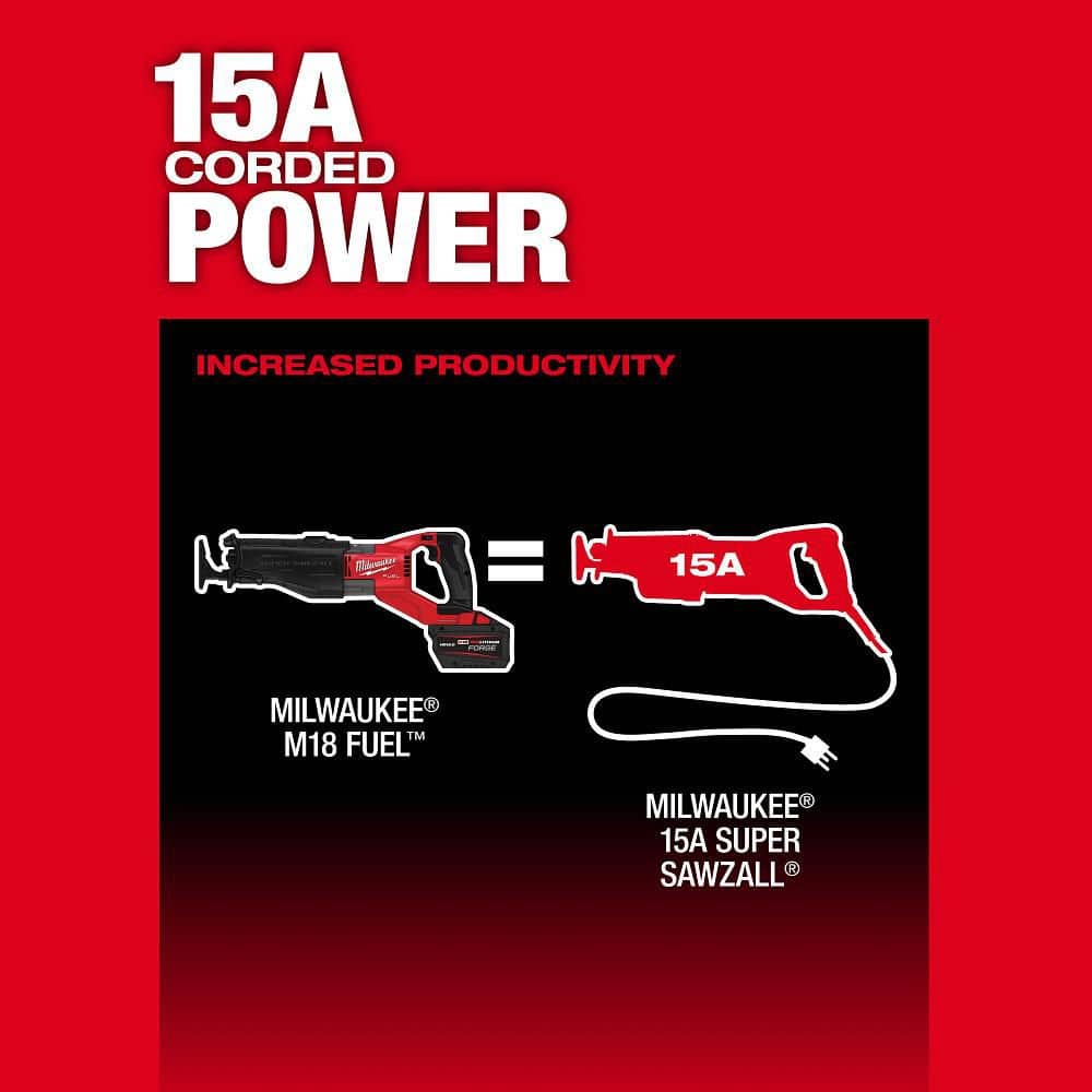 Milwaukee M18 FUEL 18‑Volt Brushless Cordless SUPER SAWZALL Orbital Reciprocating Saw Kit with (1) 12.0Ah Battery