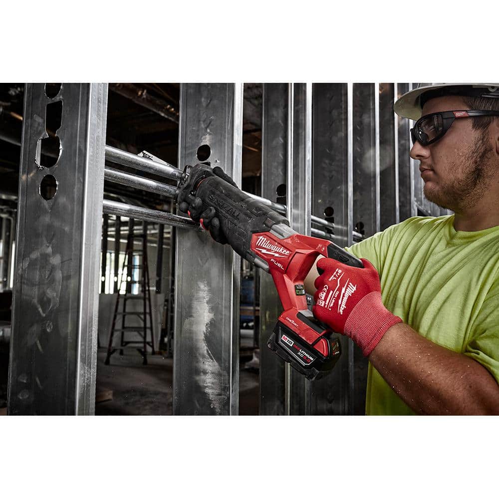Milwaukee M18 FUEL GEN-2 18V Brushless Cordless SAWZALL Reciprocating Saw Kit with Two 5.0Ah Batteries & Charger, 1-1/4 in. Stroke, 3,000 SPM