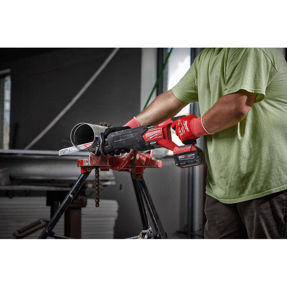 Milwaukee M18 FUEL GEN-2 18V Brushless Cordless SAWZALL Reciprocating Saw Kit with Two 5.0Ah Batteries & Charger, 1-1/4 in. Stroke, 3,000 SPM