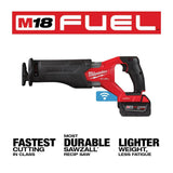 Milwaukee M18 FUEL ONE-KEY 18V Brushless Cordless SAWZALL Reciprocating Saw Kit with (2) 5.0Ah Batteries & Case