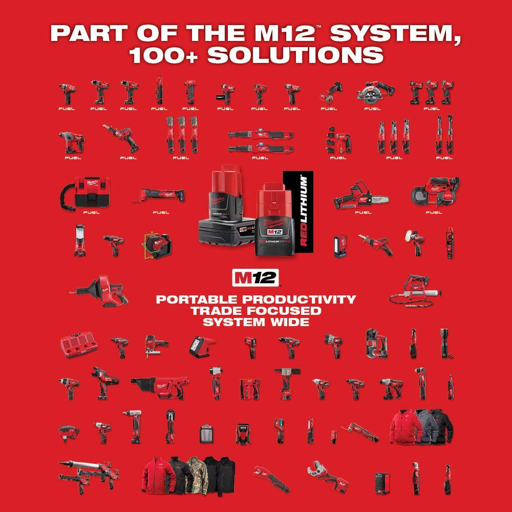 Milwaukee M12 12V Lithium-Ion Cordless 3/8 in. Right Angle Drill with 10 oz. Caulk and Adhesive Gun and 6.0 Ah XC Battery Pack
