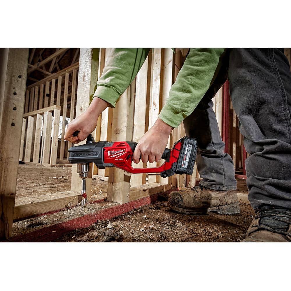 Milwaukee M18 FUEL GEN II 18V Brushless Cordless 1/2 in. Hole Hawg Right Angle Drill with M18 REDLITHIUM FORGE HD 12.0Ah Battery