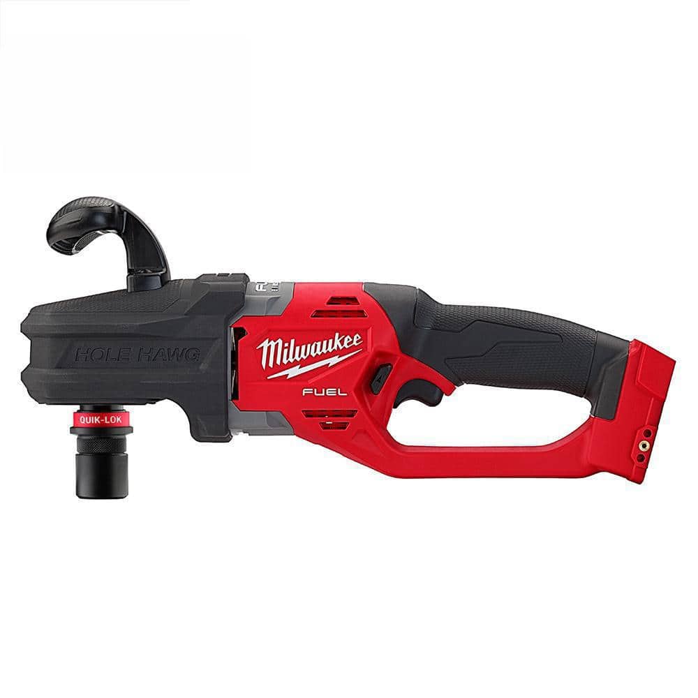 Milwaukee M18 FUEL 18V Lithium-Ion Brushless Cordless Hole Hawg 7/16 in. Right Angle Drill with QUIK-LOK + 9-Pc PACKOUT Hole Saw Kit