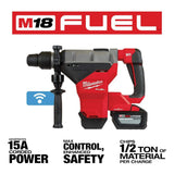 Milwaukee M18 FUEL ONE-KEY 18V Lithium-Ion Brushless Cordless 1-3/4 in. SDS-MAX Rotary Hammer Kit with 2x 12.0Ah Batteries, Rapid Charger & M18 FUEL Grinder