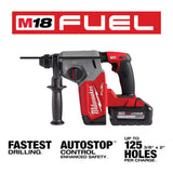 Milwaukee M18 FUEL 18V Lithium-Ion Brushless 1 in. Cordless SDS-Plus Rotary Hammer Kit with Brushless Grinder