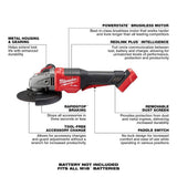 Milwaukee M18 FUEL 18V Lithium-Ion Brushless 1 in. Cordless SDS-Plus Rotary Hammer/Dust Extractor Kit with FUEL 4-1/2 In. Grinder