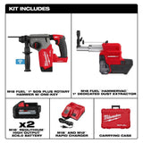 Milwaukee M18 FUEL ONE-KEY 18V Lithium-Ion Brushless Cordless 1 in. SDS-Plus Rotary Hammer Kit with Mid-Torque Impact Wrench, HAMMERVAC, 2x XC6.0 Batteries & Charger