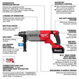 Milwaukee M18 FUEL ONE-KEY 18V Lithium-Ion Brushless Cordless 1-1/4 in. SDS-Plus D-Handle Rotary Hammer Kit with (2) 6.0Ah Batteries, Charger & Case