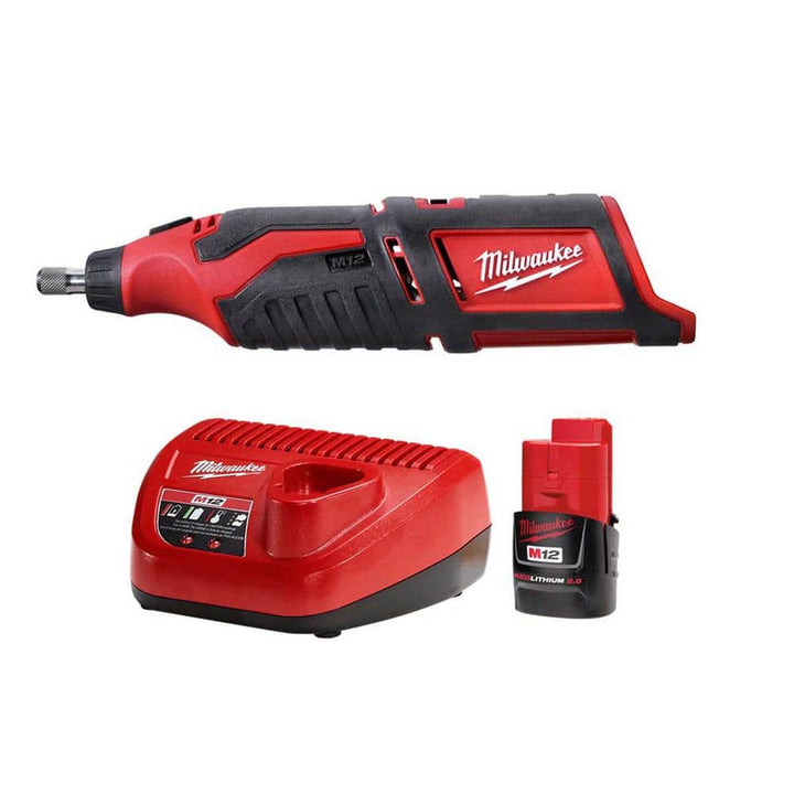 Milwaukee M12 12V Lithium-Ion Cordless Rotary Tool with M12 2.0Ah Compact Battery Pack