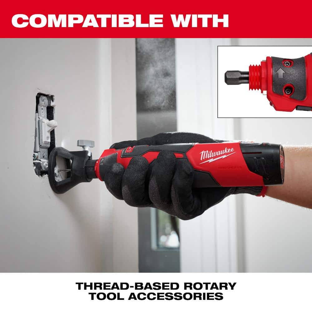 Milwaukee M12 12V Lithium-Ion Cordless Brushless Rotary Tool with M12 Oscillating Multi-Tool (Tool-Only)