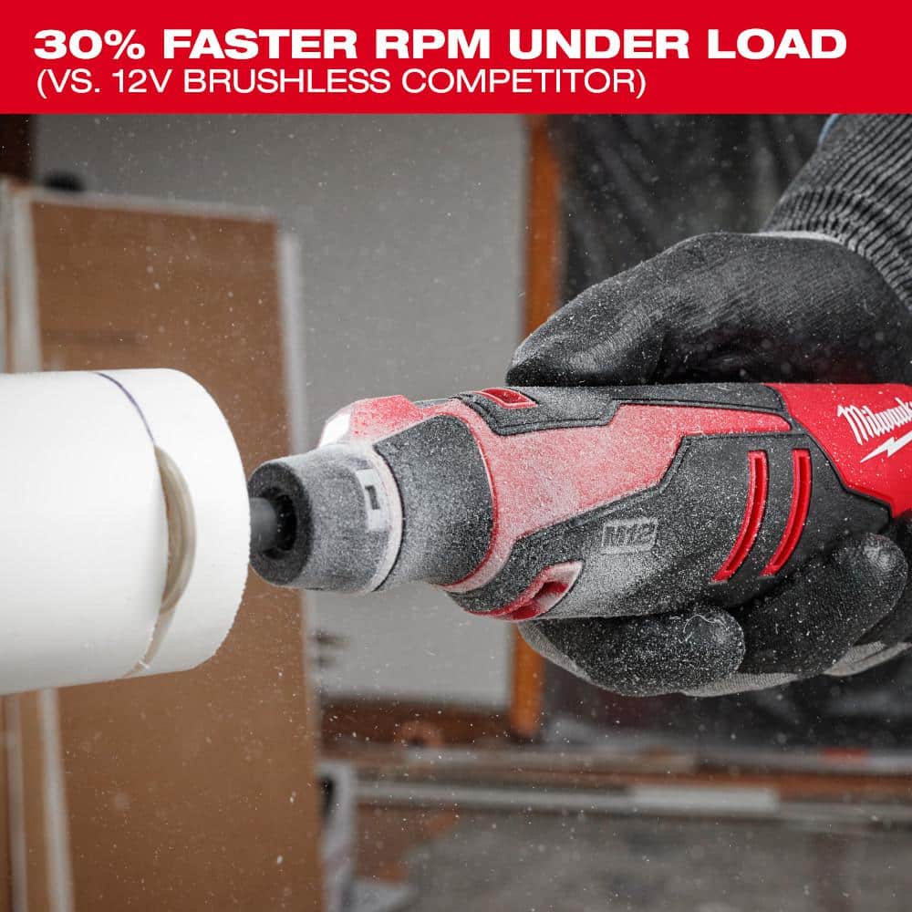 Milwaukee M12 12V Lithium-Ion Cordless Brushless Rotary Tool with M12 Oscillating Multi-Tool (Tool-Only)