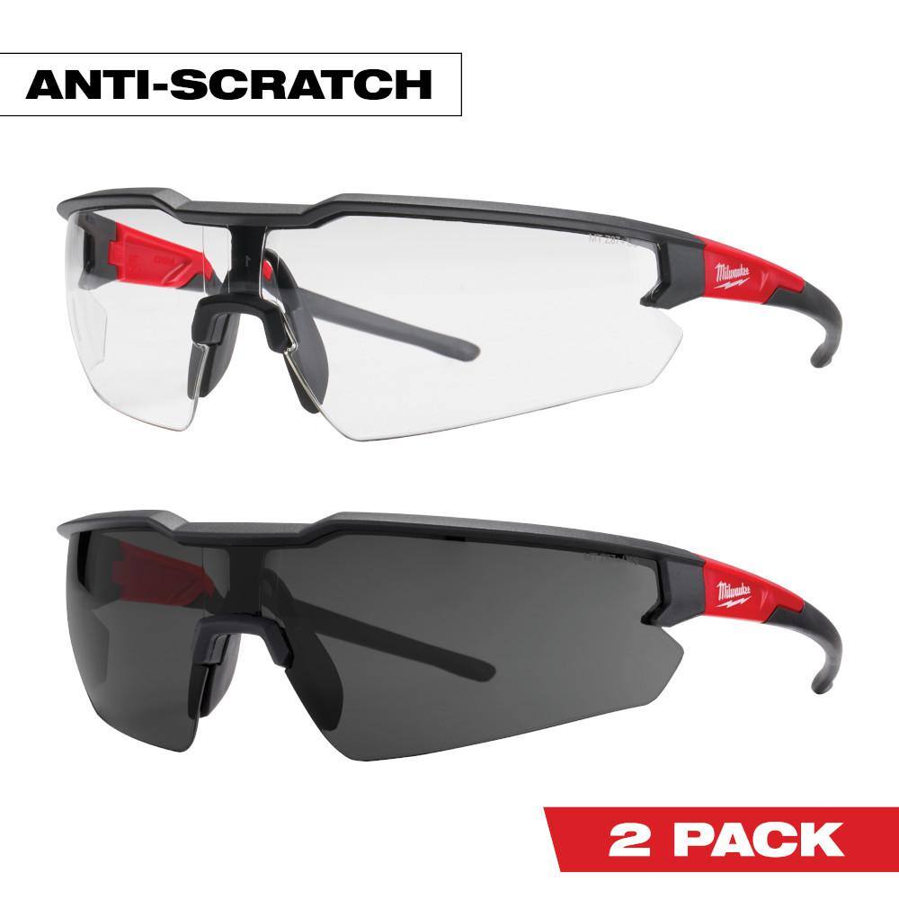 Milwaukee Gray Safety Glasses with Anti-Scratch Lenses, ANSI Z87.1+
