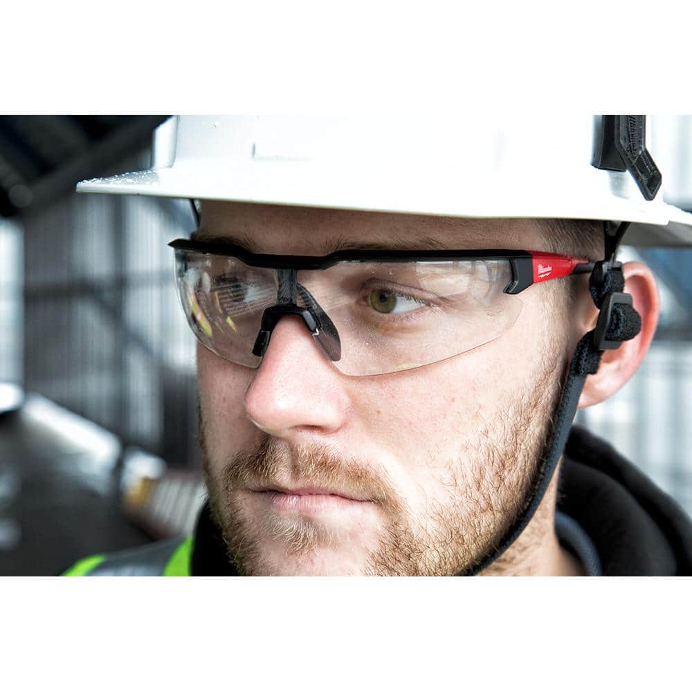 Milwaukee Safety Glasses with Clear Anti-Scratch Lenses (12-Pack)