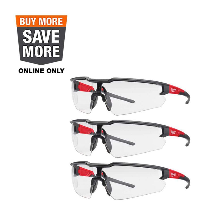 Milwaukee Safety Glasses with Clear Anti-Scratch Lenses (12-Pack)