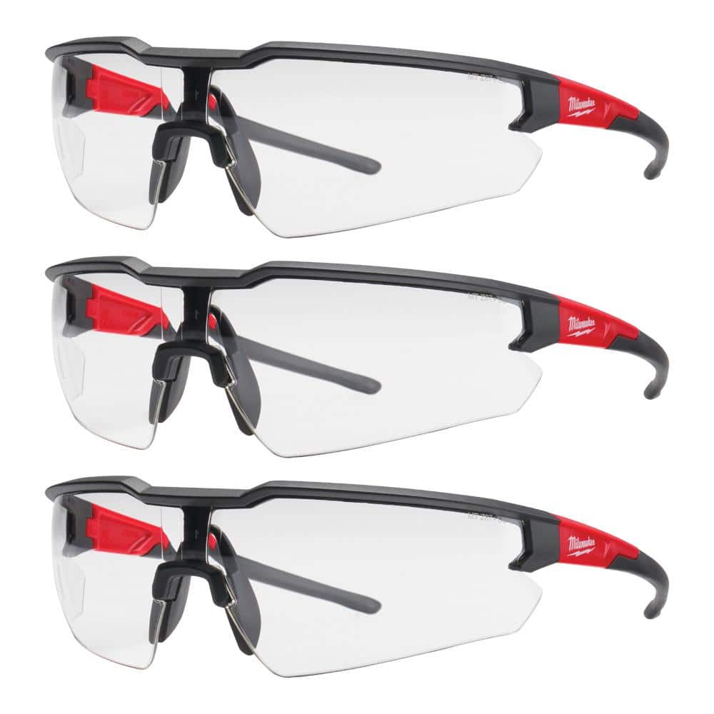 Milwaukee Safety Glasses with Clear Anti-Scratch Lenses (12-Pack)