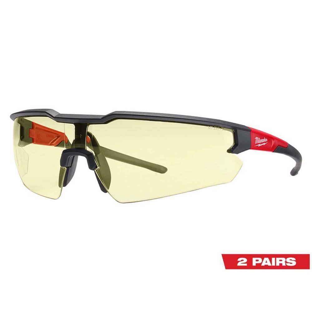 Milwaukee Yellow Safety Glasses with Anti-Scratch Lenses (2-Pack)