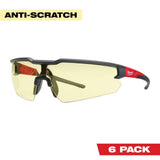 Milwaukee Safety Glasses with Yellow Anti‑Scratch Lenses (3‑Pack)