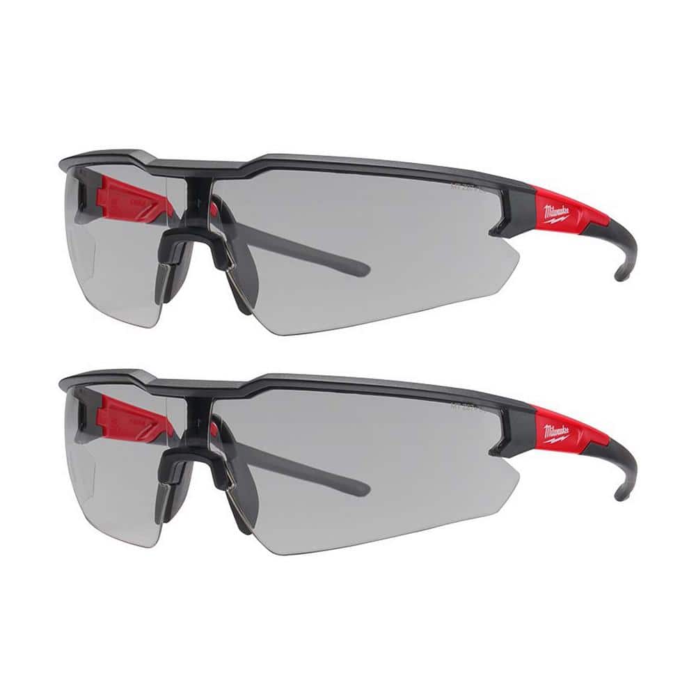 Milwaukee Safety Glasses with Gray Anti-Scratch Lenses, Black Frame (6-Pack)