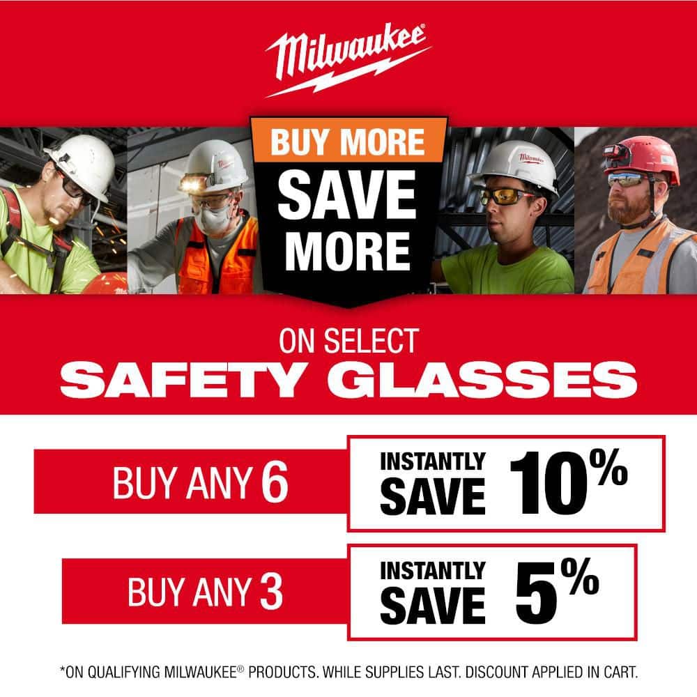Milwaukee Safety Glasses with Gray Anti-Scratch Lenses (12-Pack)