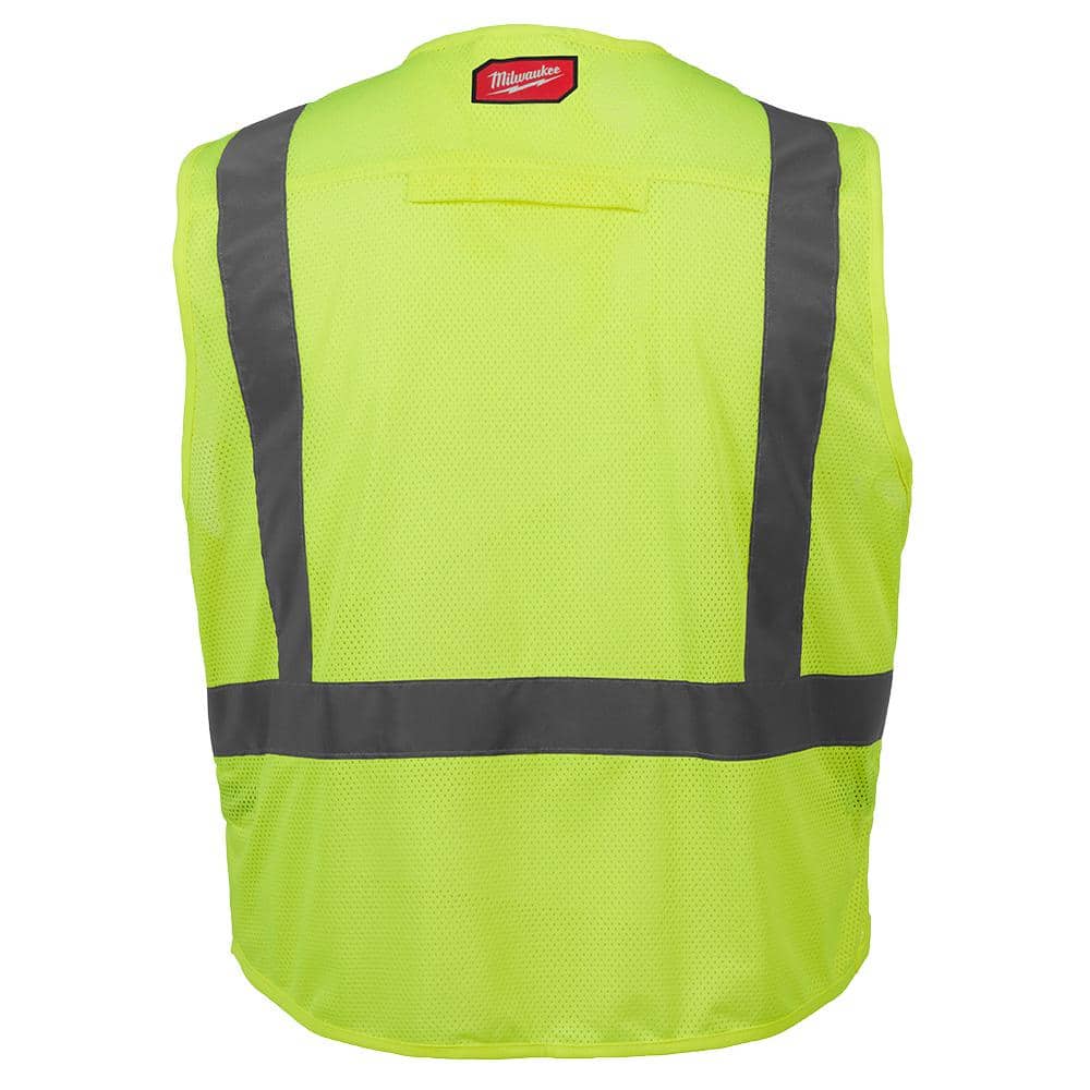 Milwaukee Small/Medium Yellow Class 2 High Visibility Safety Vest with 10 Pockets (2-Pack)