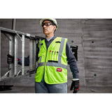 Milwaukee 4X-Large/5X-Large Yellow Class 2 High-Visibility Safety Vest with 10 Pockets (12-Pack)