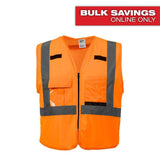 Milwaukee Small/Medium Orange & Yellow Class 2 High-Visibility Safety Vest with 10 Pockets (2-Pack)