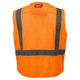 Milwaukee Small/Medium Orange & Yellow Class 2 High-Visibility Safety Vest with 10 Pockets (2-Pack)