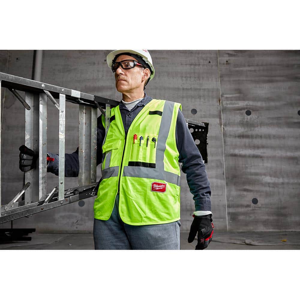 Milwaukee Small/Medium Orange Class 2 High Visibility Safety Vest with 10 Pockets (12-Pack)