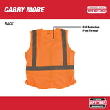 Milwaukee Small/Medium Orange Class 2 High Visibility Safety Vest with 10 Pockets (12-Pack)
