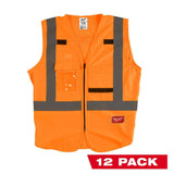 Milwaukee 2X-Large/3X-Large Orange Class 2 High-Visibility Safety Vest with 10 Pockets (12-Pack)