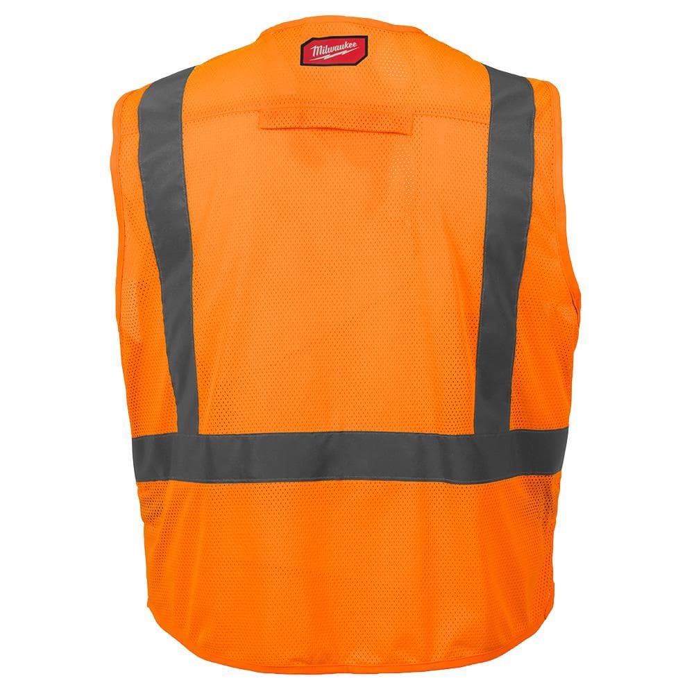 Milwaukee 2X-Large/3X-Large Orange Class 2 High-Visibility Safety Vest with 10 Pockets (2-Pack)