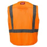 Milwaukee Large/Extra-Large Orange Class 2 High-Visibility Safety Vest with 10 Pockets (2-Pack)