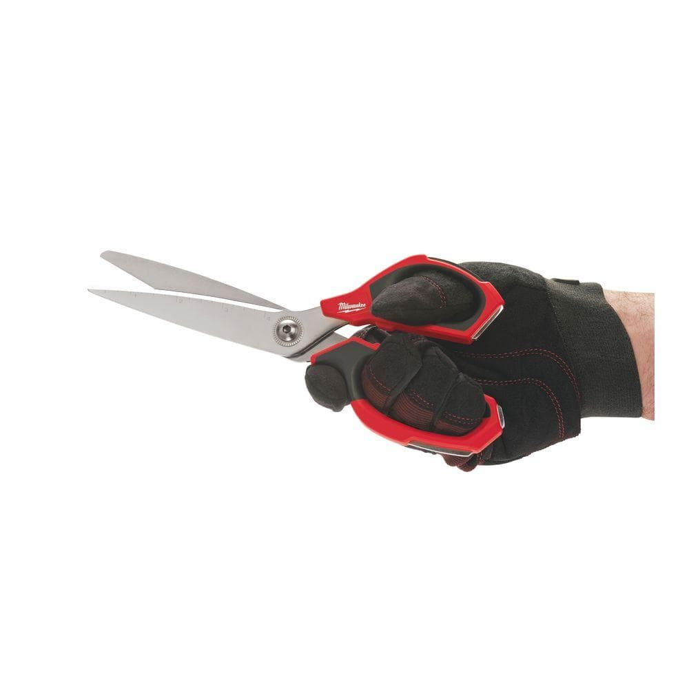 Milwaukee Jobsite 4 in. Straight Blade Scissors with Iron Carbide Edges