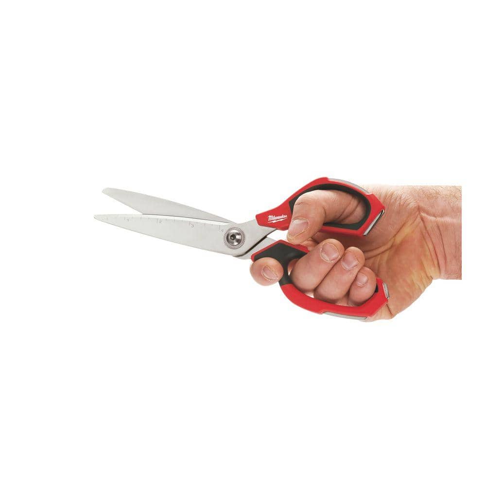 Milwaukee Jobsite 4 in. Straight Blade Scissors with Iron Carbide Edges