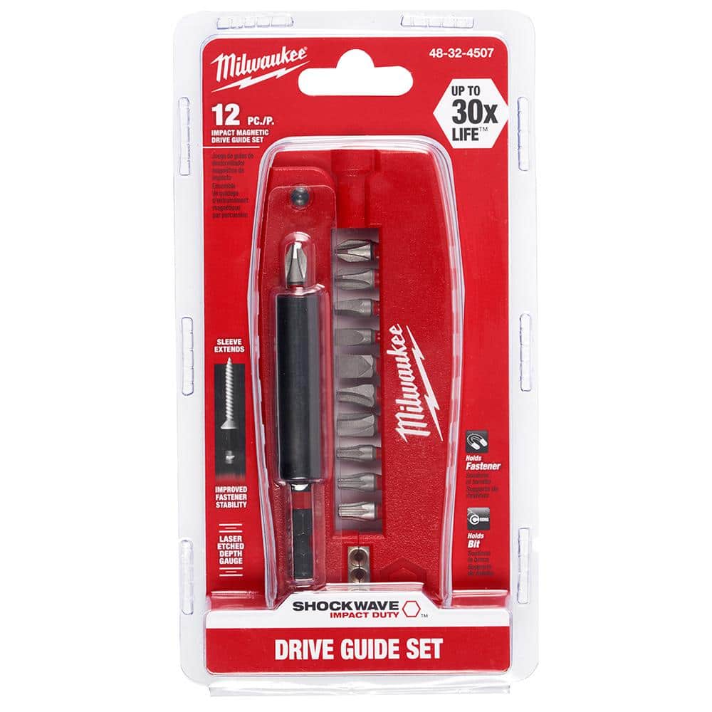 Milwaukee SHOCKWAVE Impact Duty Magnetic Drive Guide Bit Set, 12-Piece (Model 48-32-4507)