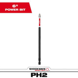 Milwaukee SHOCKWAVE Impact Duty PH2 x 6 in. Alloy Steel Screwdriver Bit