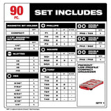 Milwaukee SHOCKWAVE Impact Duty Alloy Steel Screw Driver Bit Set with PACKOUT Case & Titanium RED HELIX Drill Bit Set (123-Piece)