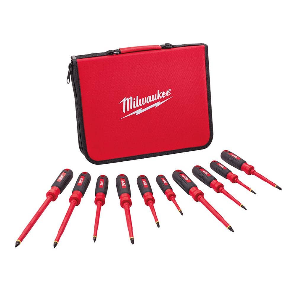 Milwaukee 10-Piece 1000-Volt Insulated Screwdriver Set with EVA Zipper Case