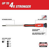 Milwaukee 4-Piece Precision Screwdriver Set, Phillips #1 & Slotted 1/8", 3/32", 1/16"