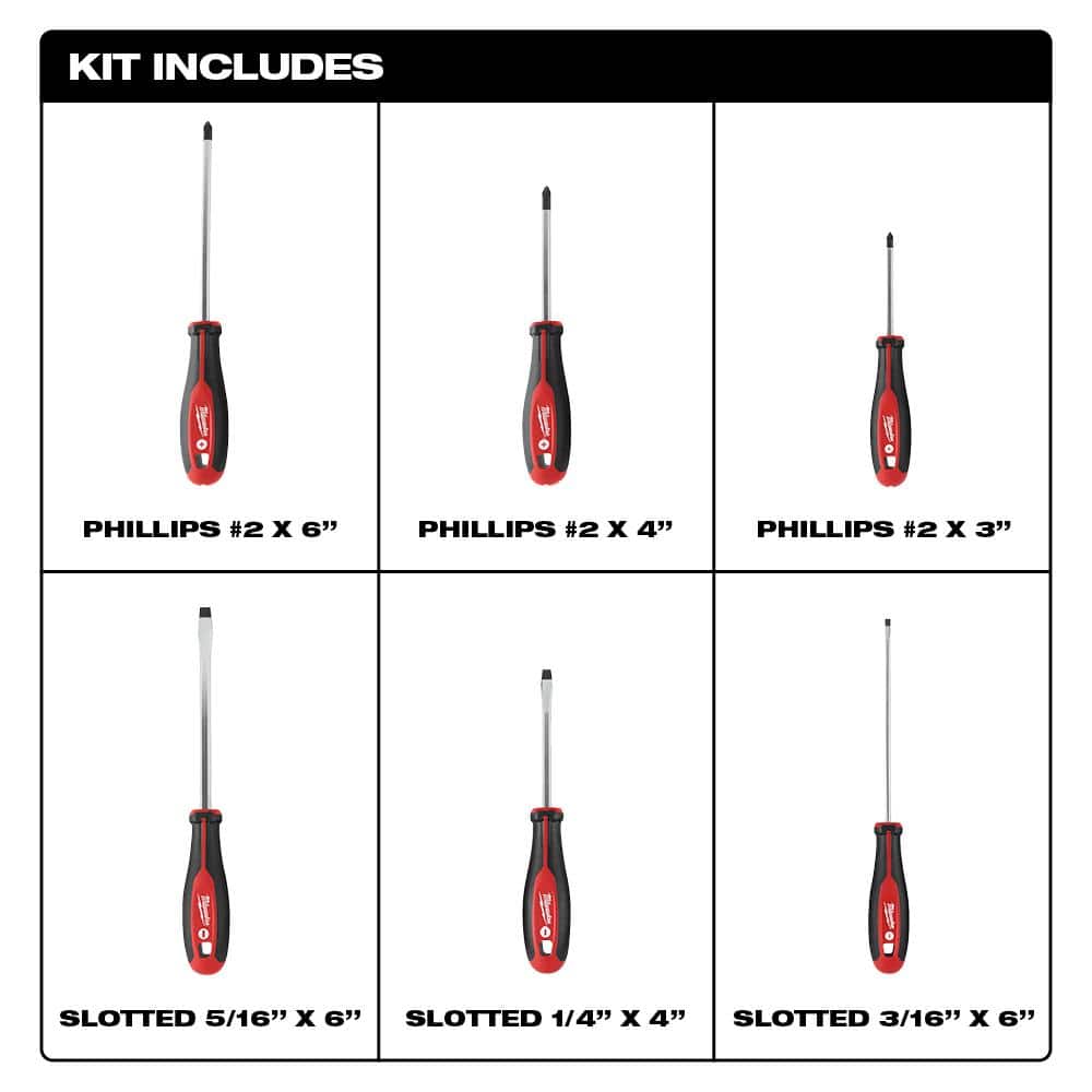Milwaukee Hex Screwdriver Set (6-Piece) with 25 ft. Compact Auto-Lock Tape Measure