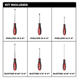 Milwaukee Hex Screwdriver Set (6-Piece) with 25 ft. Compact Auto-Lock Tape Measure