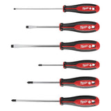 Milwaukee Phillips/Slotted Screwdriver Set with Tri-Lobe Handles, Magnetic Tips — 6-Piece (Model 48-22-2706)