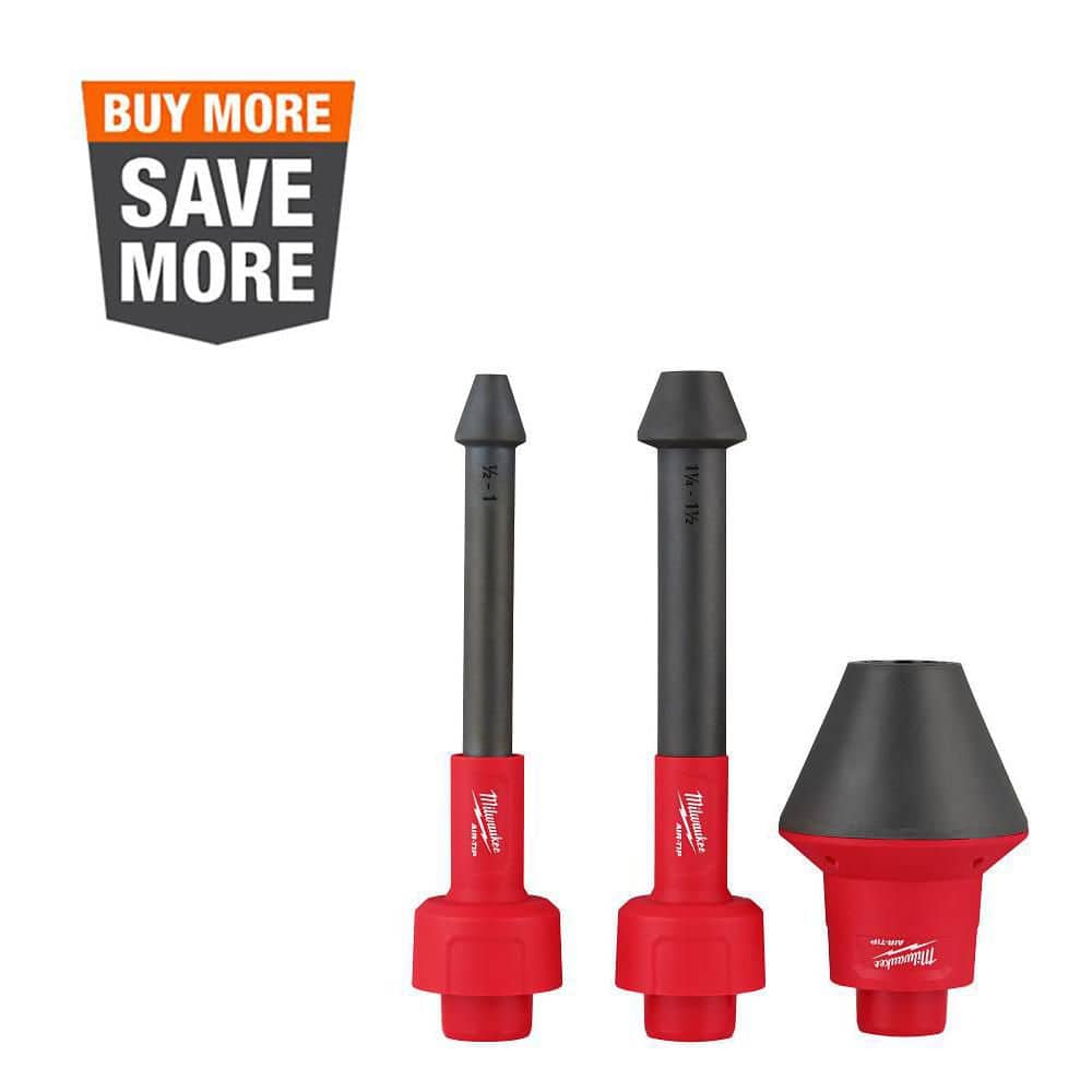 Milwaukee AIR-TIP 1-1/4 in. to 2-1/2 in. Conduit Line Puller Attachment for Wet/Dry Shop Vacuums (3-Piece)