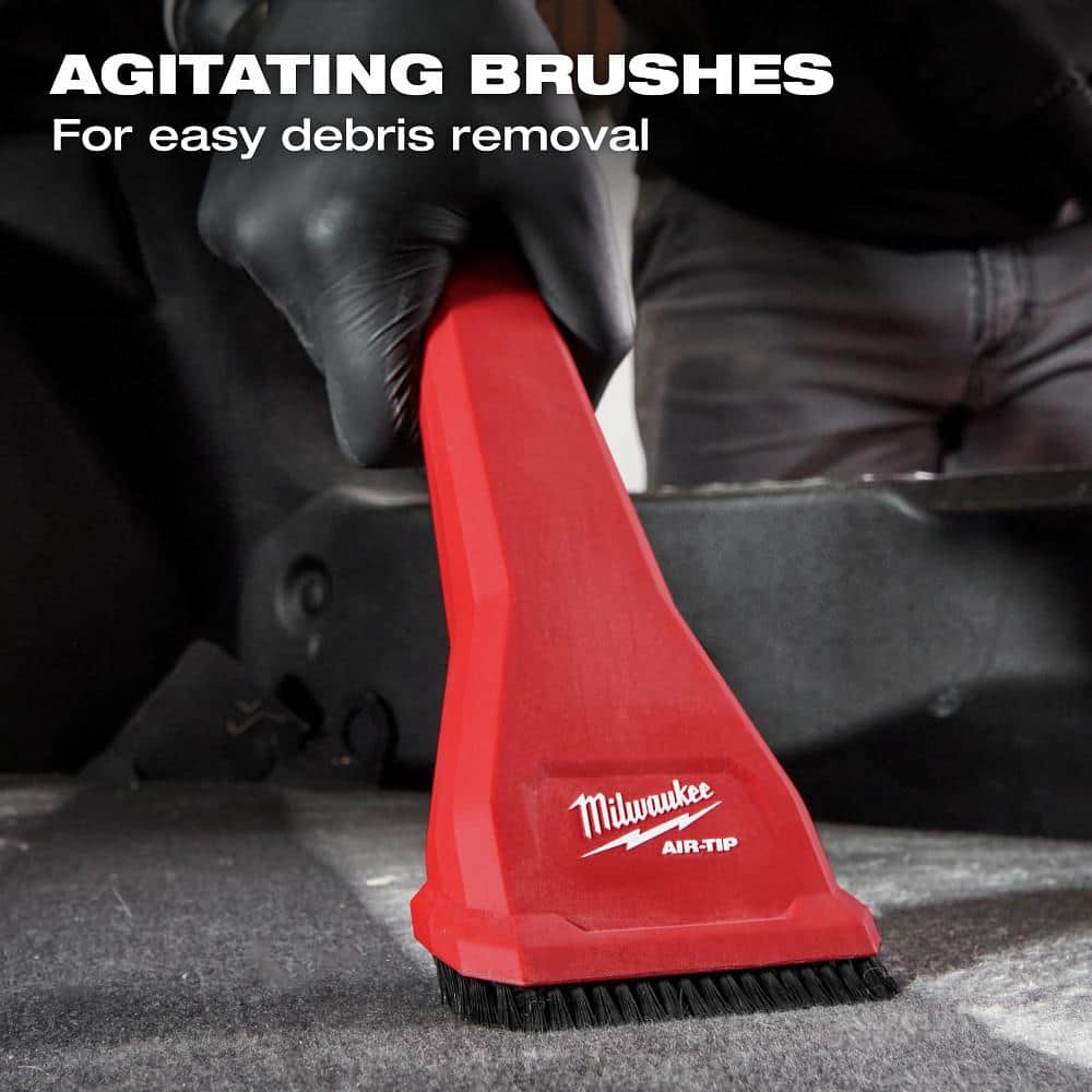 Milwaukee AIR-TIP Claw Utility Nozzle with Brushes — Wet/Dry Vacuum Attachment (Fits 1-1/4 in., 1-7/8 in., 2-1/2 in. Hoses)