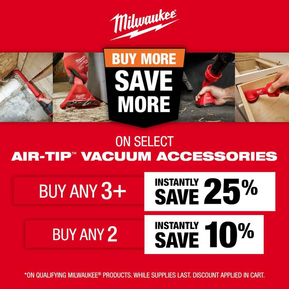 Milwaukee AIR-TIP Claw Utility Nozzle with Brushes — Wet/Dry Vacuum Attachment (Fits 1-1/4 in., 1-7/8 in., 2-1/2 in. Hoses)