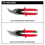 Milwaukee Left and Right Offset Aviation Snips, Forged Blades (2-Pack)