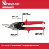 Milwaukee Left, Right, and Straight Aviation Snips Set (3‑Pack)