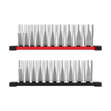 Milwaukee 3/8 in. Drive SAE & Metric Deep Well 6‑Point Socket Set, FOUR FLAT Sides, Chrome Finish (20-Piece)
