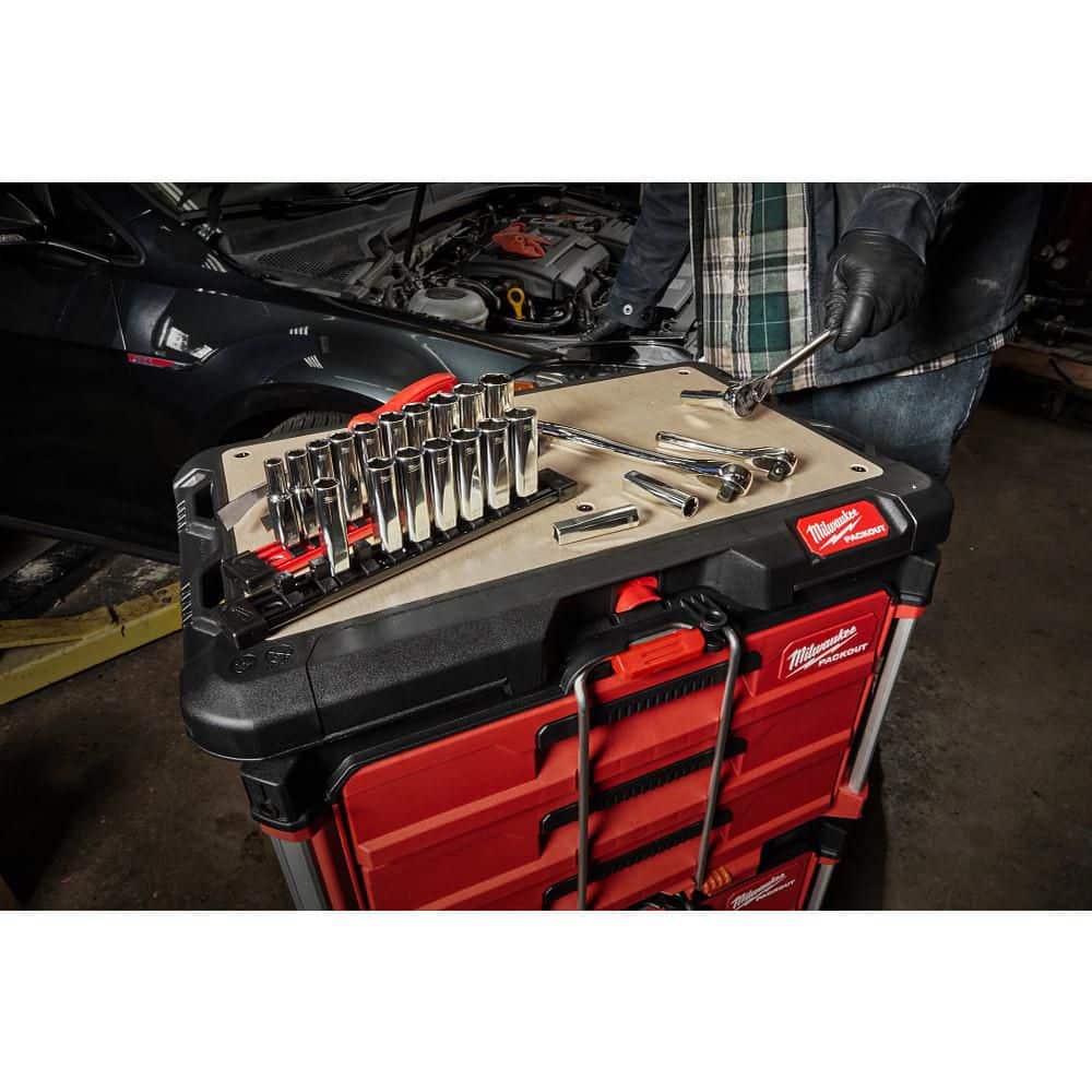 Milwaukee 3/8 in. Drive Metric Deep Well 6-Point Socket Set, 10-Piece