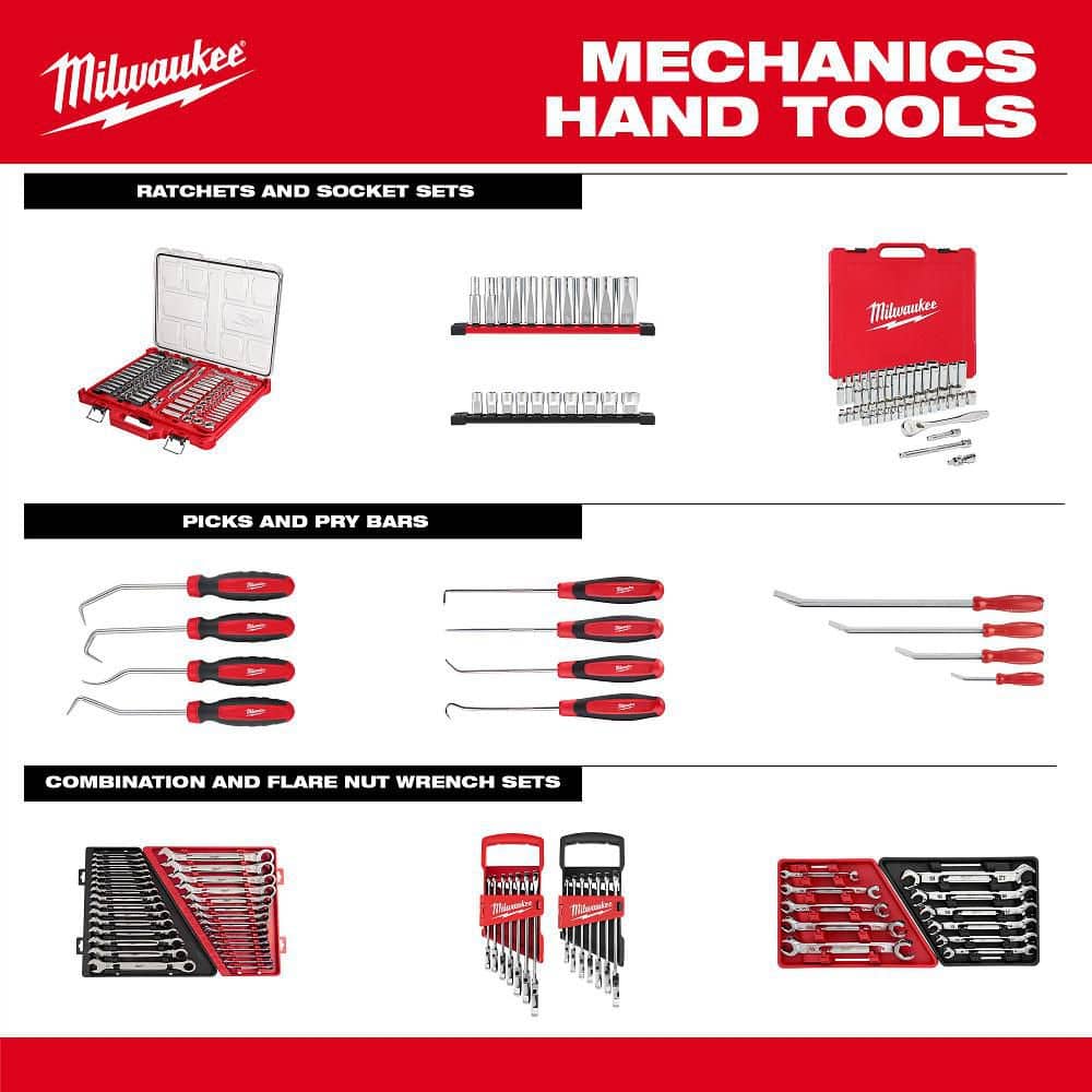 Milwaukee 3/8 in. Drive Metric Deep Well 6-Point Socket Set, 10-Piece